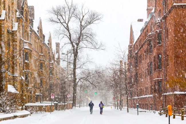 Yale Campus Photo in wintertime