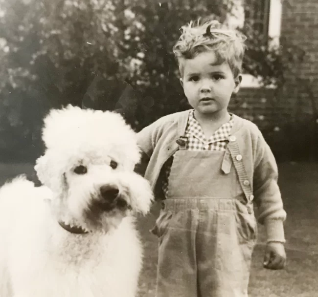 Photo of a boy with a dog